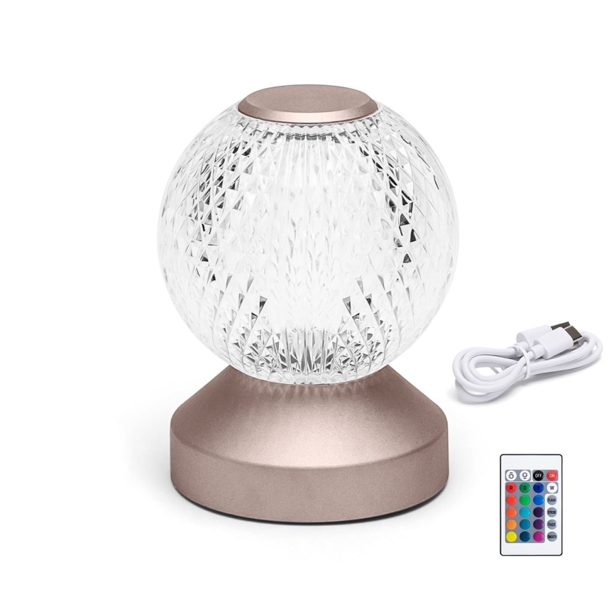Aigostar - LED RGB Prigušiva punjiva stona lampa LED/1W/5V 1800mAh 13,5 cm + Daljinski upravljač
