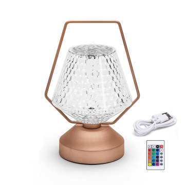 Aigostar - LED RGB Prigušiva punjiva stona lampa LED/1W/5V 1800mAh 20 cm + Daljinski upravljač