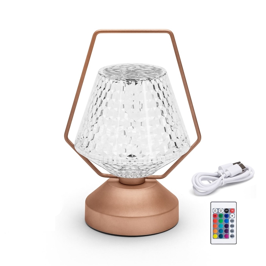 Aigostar - LED RGB Prigušiva punjiva stona lampa LED/1W/5V 1800mAh 20 cm + Daljinski upravljač