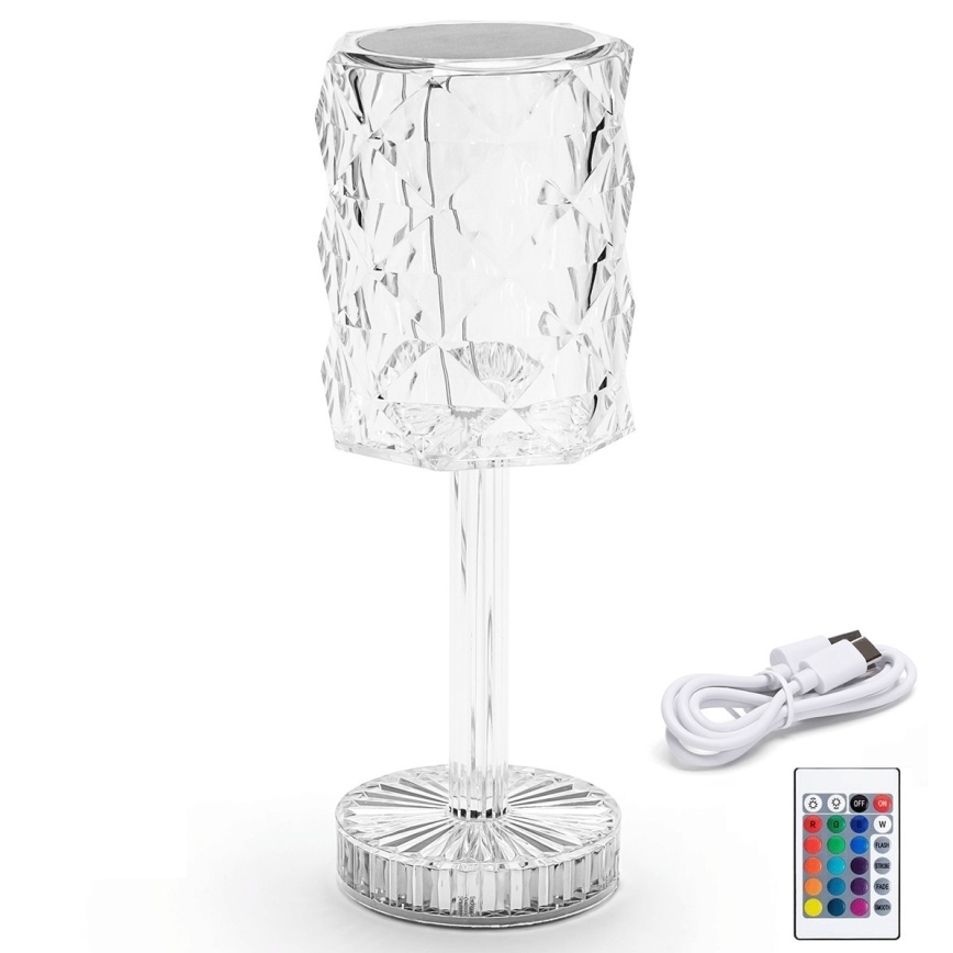 Aigostar - LED RGB Prigušiva punjiva stona lampa LED/1W/5V 1800mAh 26 cm + Daljinski upravljač
