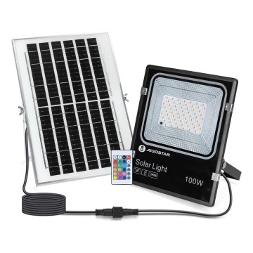 Aigostar - LED RGB Prigušivi solarni reflektor LED/100W/3,2V IP66 + Daljinski upravljač