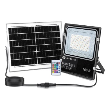 Aigostar - LED RGB Prigušivi solarni reflektor LED/150W/3,2V IP66 + Daljinski upravljač