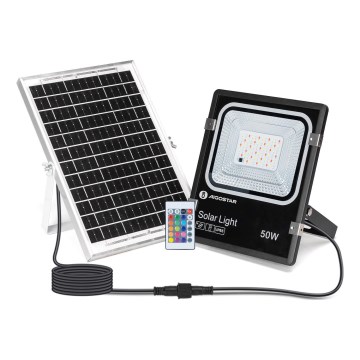 Aigostar - LED RGB Prigušivi solarni reflektor LED/50W/3,2V IP66 + Daljinski upravljač