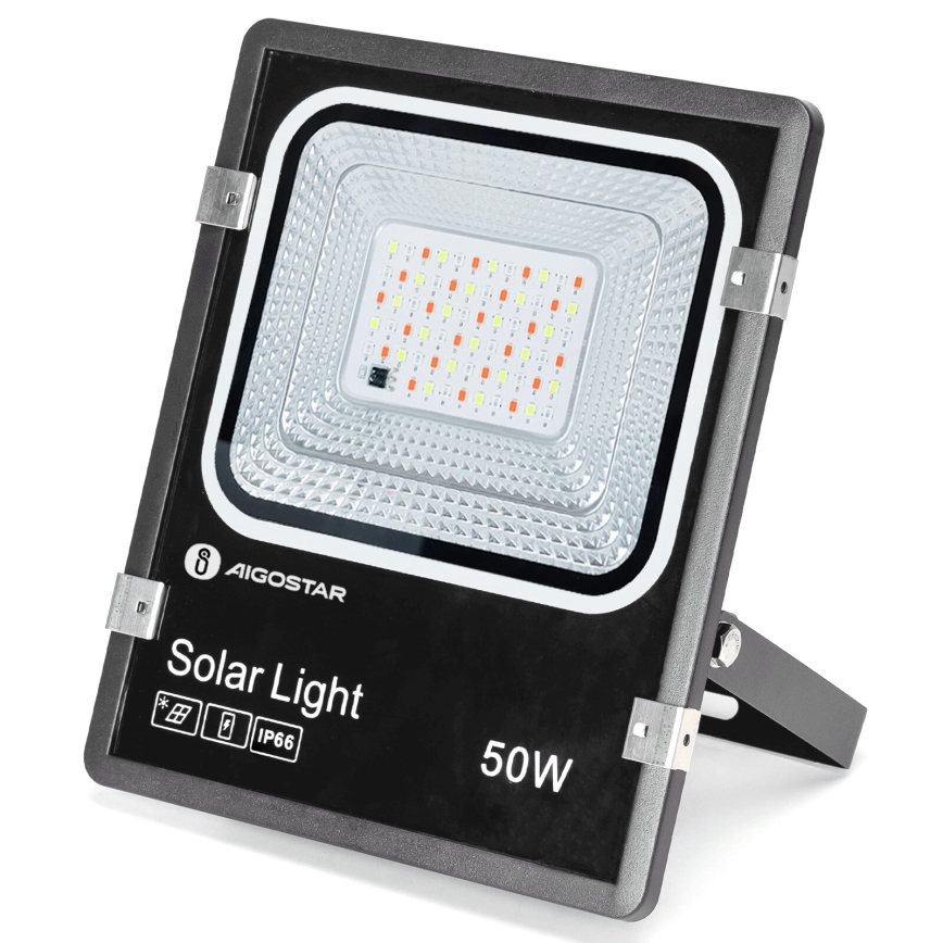 Aigostar - LED RGB Prigušivi solarni reflektor LED/50W/3,2V IP66 + Daljinski upravljač