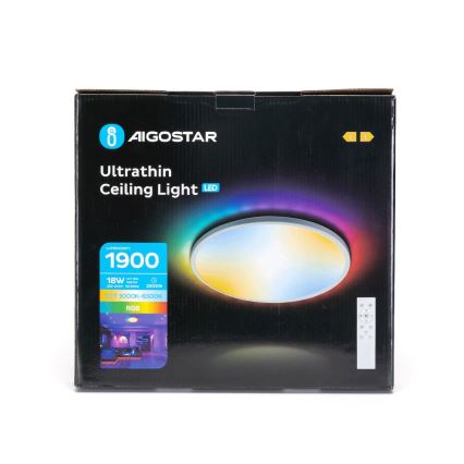 Aigostar - LED RGB Prigušiva plafonjera za kupatilo LED/18W/230V 3000-6500K pr. 30 cm IP44 + Daljinski upravljač