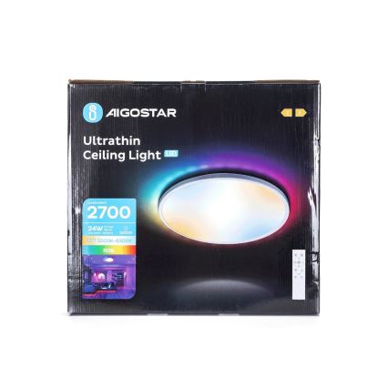 Aigostar - LED RGB Prigušiva plafonjera za kupatilo LED/24W/230V 3000-6500K pr. 42 cm IP44 + Daljinski upravljač