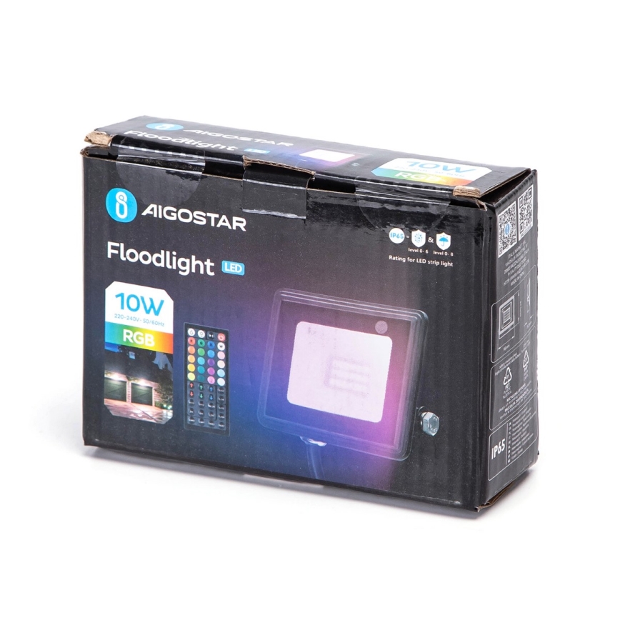 Aigostar - LED RGB reflektor LED/10W/230V IP65 + Daljinski upravljač