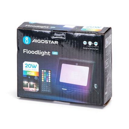Aigostar - LED RGB reflektor LED/20W/230V IP65 + Daljinski upravljač