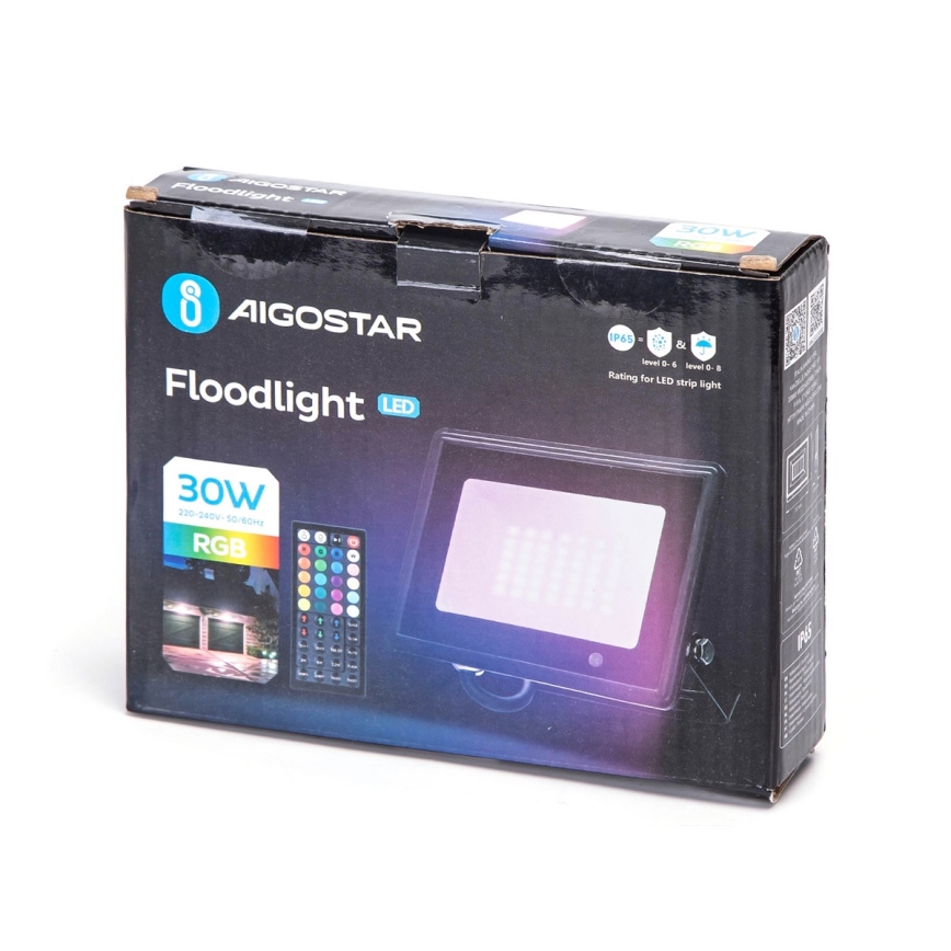 Aigostar - LED RGB reflektor LED/30W/230V IP65 + Daljinski upravljač