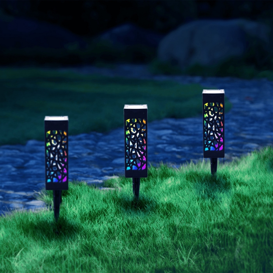 Aigostar - LED RGB Solarna lampa LED/0,006W/1,2V 28,5cm crno  IP44