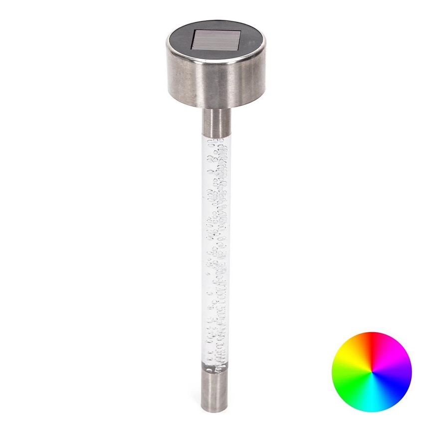Aigostar - LED RGB Solarna lampa LED/0,006W/1,2V 36,7cm krom IP44