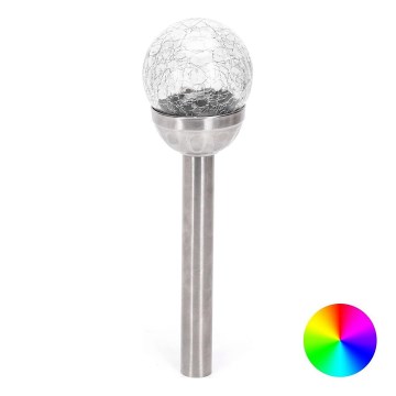Aigostar - LED RGB Solarna lampa LED/0,006W/1,2V 37,8cm krom IP44