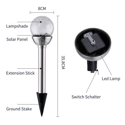 Aigostar - LED RGB solarna rasveta LED/0,08W/2V IP44 200 mAh