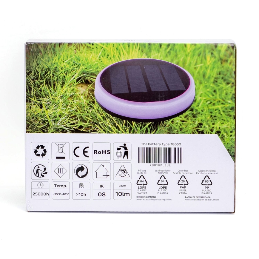 Aigostar - LED RGB solarna rasveta LED/0,6W/3,7V IP65