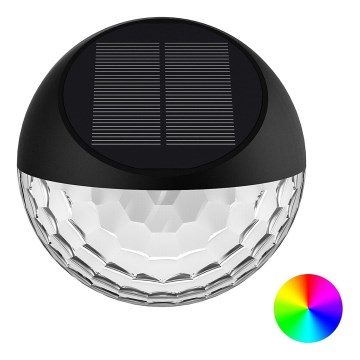 Aigostar - LED RGB Solarna zidna lampa LED/2W/1,2V crno IP44