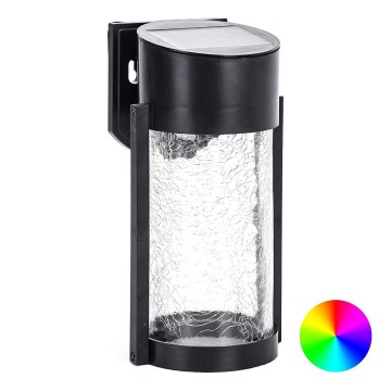 Aigostar - LED RGB Solarna zidna lampa LED/2W/1,2V crno IP44
