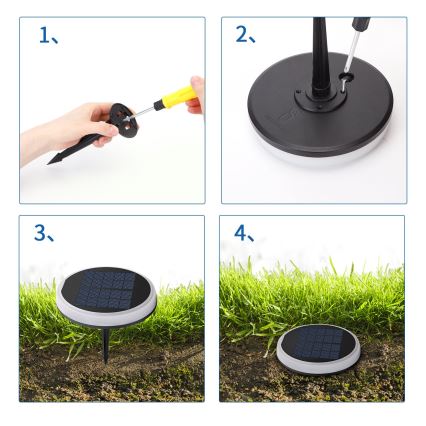 Aigostar - LED RGBIC Solarna lampa LED/0,6W/3,7V IP65