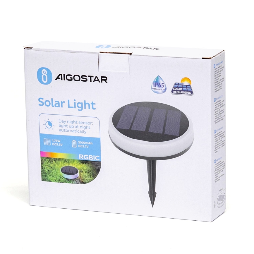 Aigostar - LED RGBIC Solarna lampa LED/0,6W/3,7V IP65