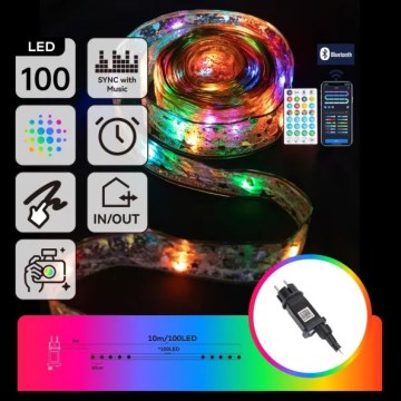 Aigostar - LED RGBICW Pametna spoljašnja božićna girlanda MESH 100xLED 10 m IP44 + daljinski upravljač