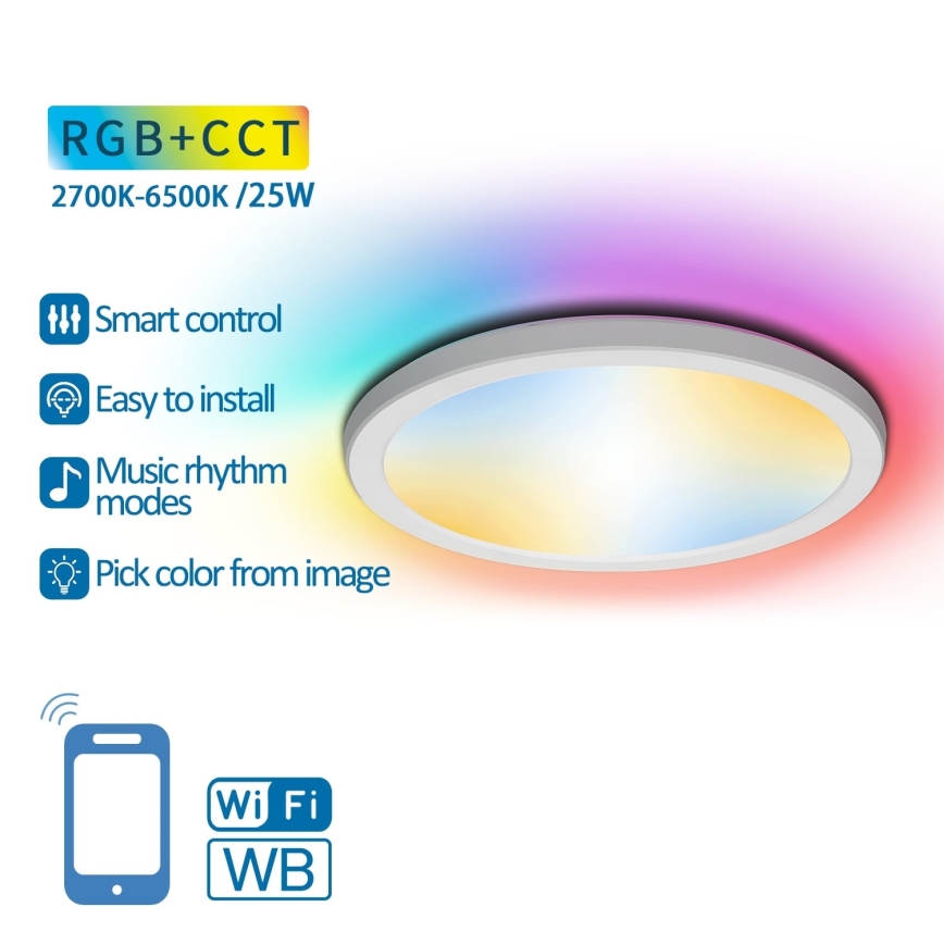Aigostar - LED RGBW Plafonjera LED/25W/230V 2700-6500K Wi-Fi