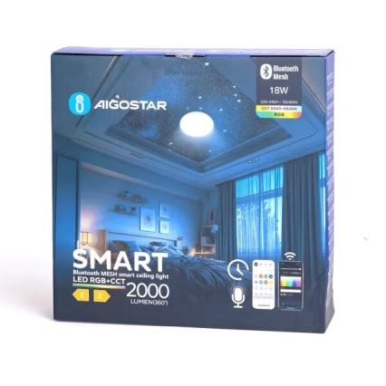 Aigostar - LED RGBW Plafonjera za kupatilo MESH LED/18W/230V 3000-6500K IP44 + Daljinski upravljač