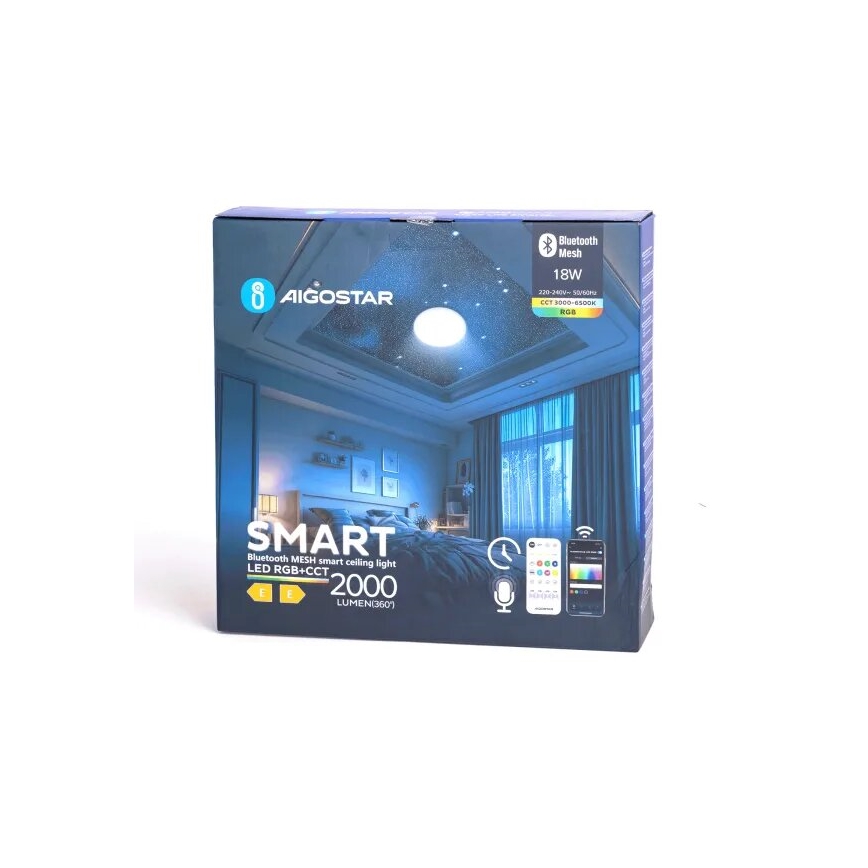 Aigostar - LED RGBW Plafonjera za kupatilo MESH LED/18W/230V 3000-6500K IP44 + Daljinski upravljač