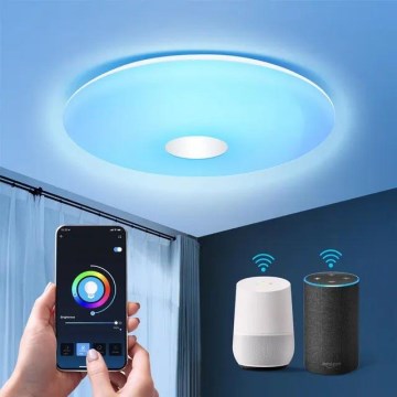 Aigostar - LED RGBW Prigušiva plafonjera 18W/230V pr. 34 cm Wi-Fi