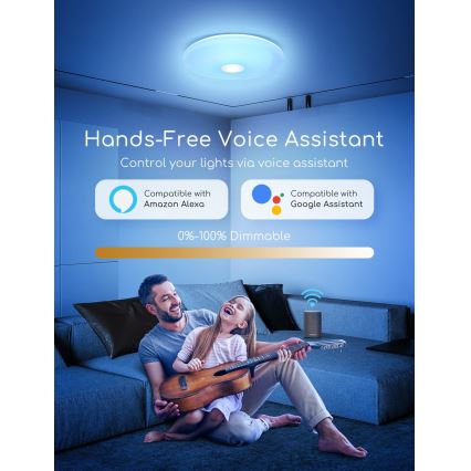 Aigostar - LED RGBW Prigušiva plafonjera 18W/230V pr. 34 cm Wi-Fi