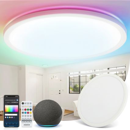 Aigostar - LED RGBW Prigušiva plafonjera MESH LED/24W/230V 3000-6500K bela + Daljinski upravljač