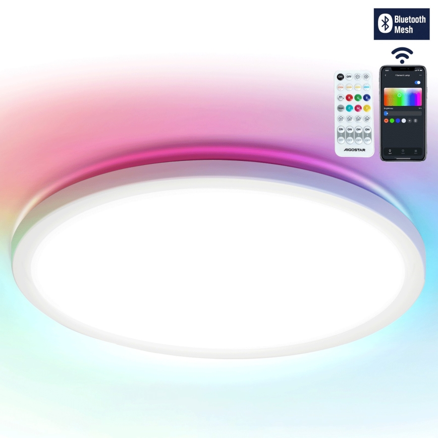 Aigostar - LED RGBW Prigušiva plafonjera MESH LED/24W/230V 3000-6500K bela + Daljinski upravljač