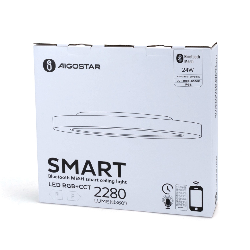 Aigostar - LED RGBW Prigušiva plafonjera MESH LED/24W/230V 3000-6500K bela + Daljinski upravljač