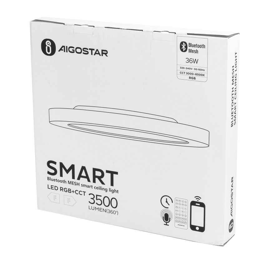 Aigostar - LED RGBW Prigušiva plafonjera MESH LED/36W/230V 3000-6500K bela + Daljinski upravljač