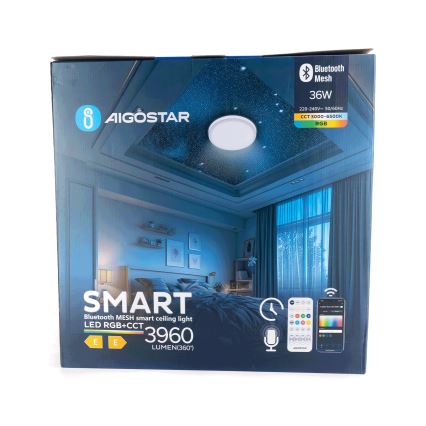 Aigostar - LED RGBW Prigušiva plafonjera MESH LED/36W/230V 3000-6500K + Daljinski upravljač
