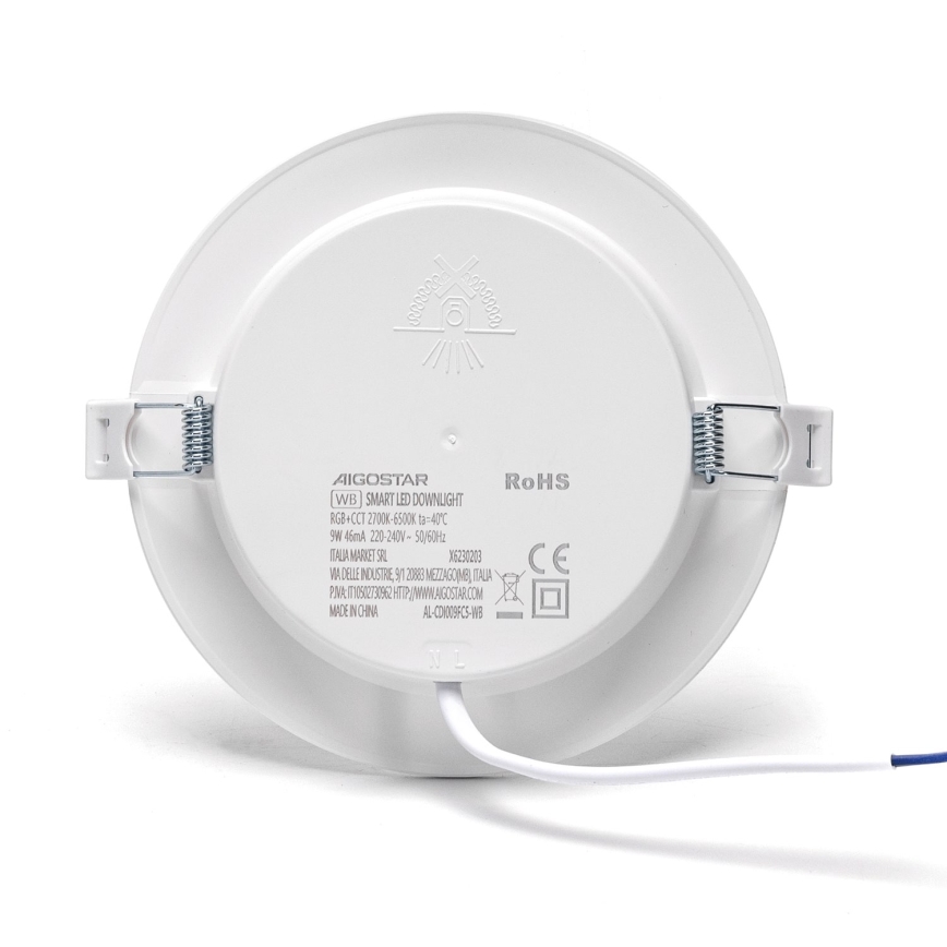 Aigostar - LED RGBW Prigušiva ugradbena lampa LED/9W/230V 2700-6500K pr. 14,5 cm Wi-Fi