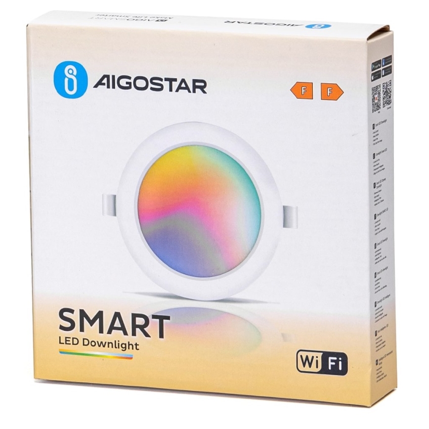 Aigostar - LED RGBW Prigušiva ugradbena lampa LED/9W/230V 2700-6500K pr. 14,5 cm Wi-Fi