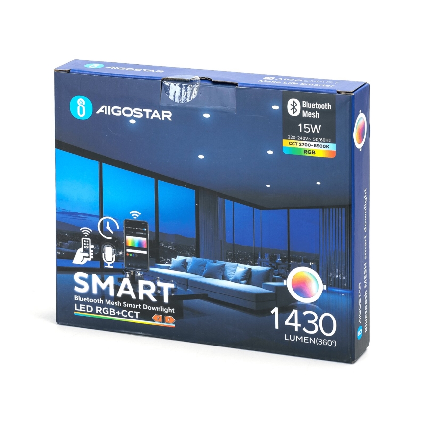 Aigostar - LED RGBW Prigušiva ugradbena lampa MESH LED/15W/230V 2700-6500K pr. 17 cm