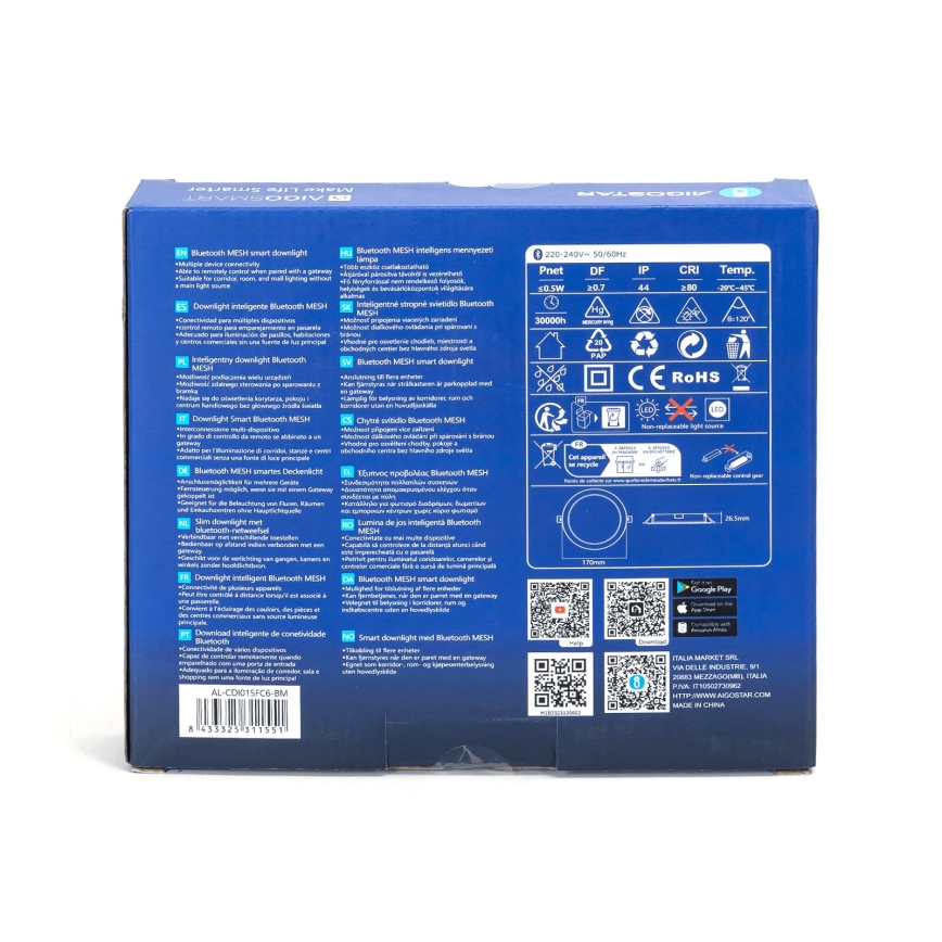 Aigostar - LED RGBW Prigušiva ugradbena lampa MESH LED/15W/230V 2700-6500K pr. 17 cm