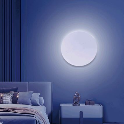 Aigostar - LED RGBW Prigušiva zid. lampa MESH Smart LED/12W/230V bela + Daljinski upravljač