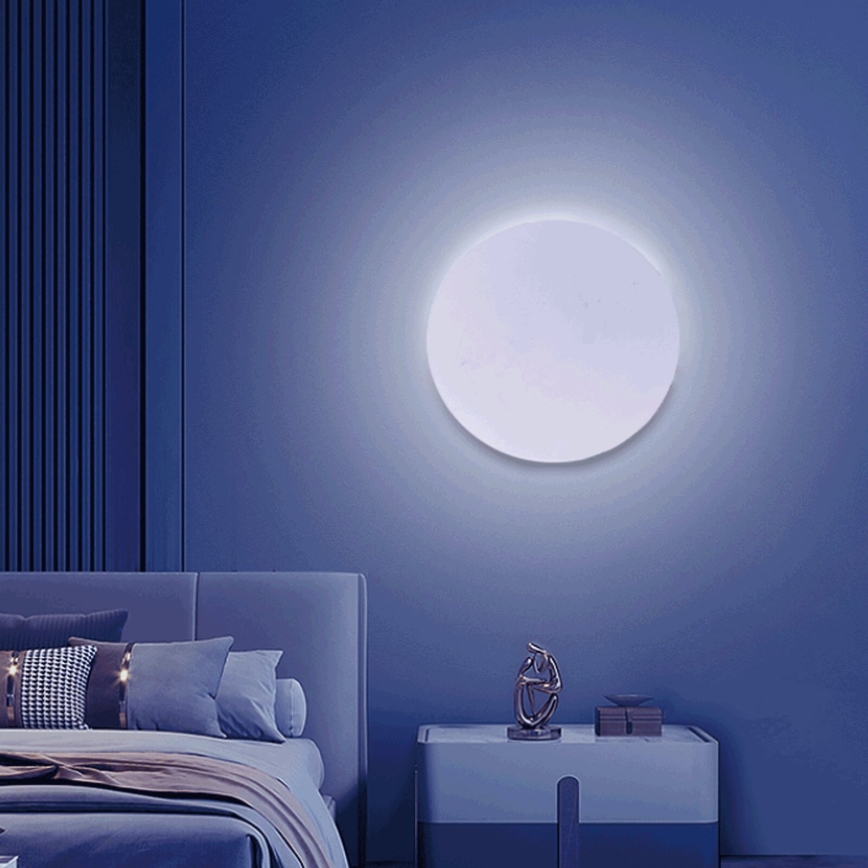 Aigostar - LED RGBW Prigušiva zid. lampa MESH Smart LED/12W/230V bela + Daljinski upravljač