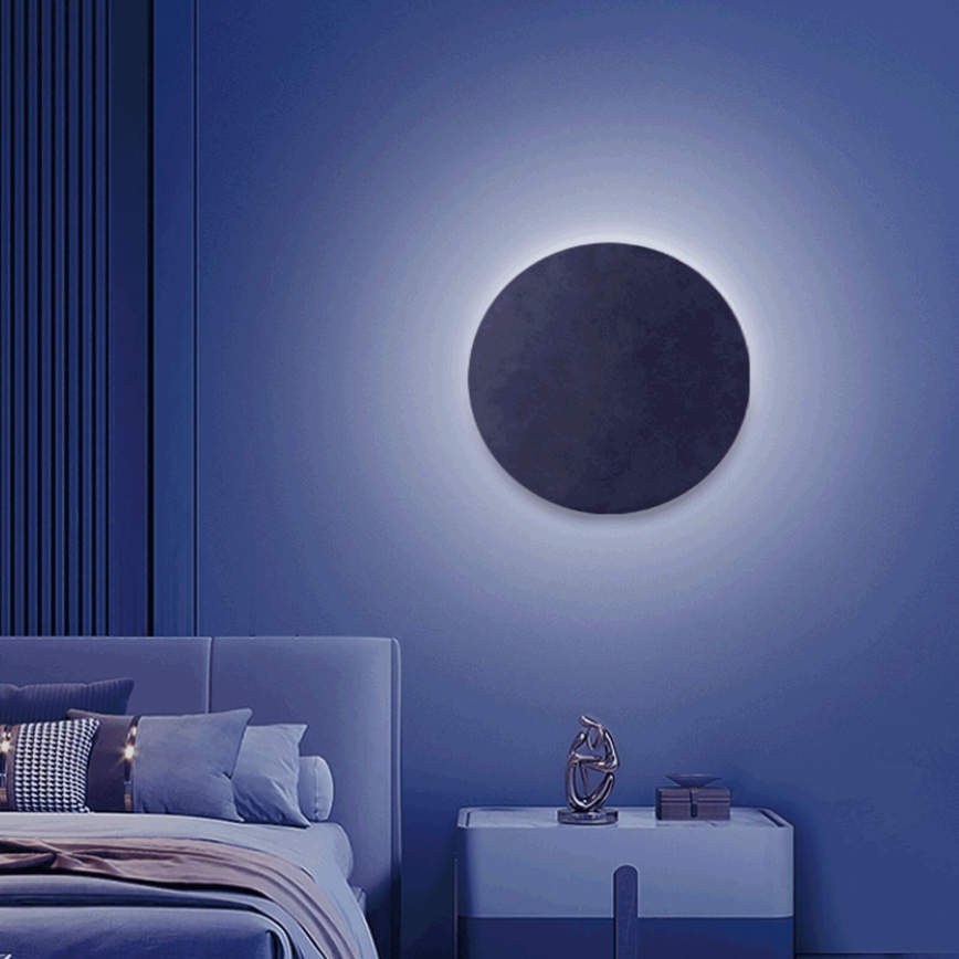 Aigostar - LED RGBW Prigušiva zidna lampa MESH Smart LED/12W/230V crno + Daljinski upravljač