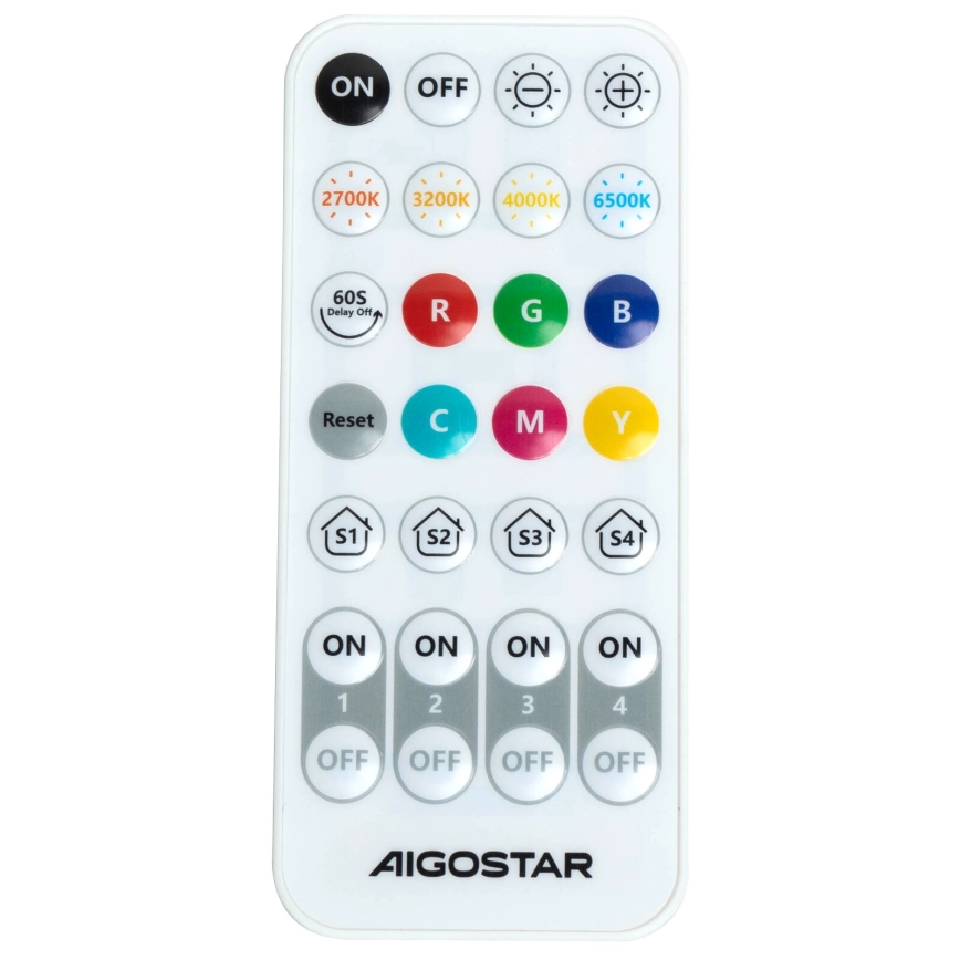 Aigostar - LED RGBW Prigušiva zidna lampa MESH Smart LED/12W/230V crno + Daljinski upravljač