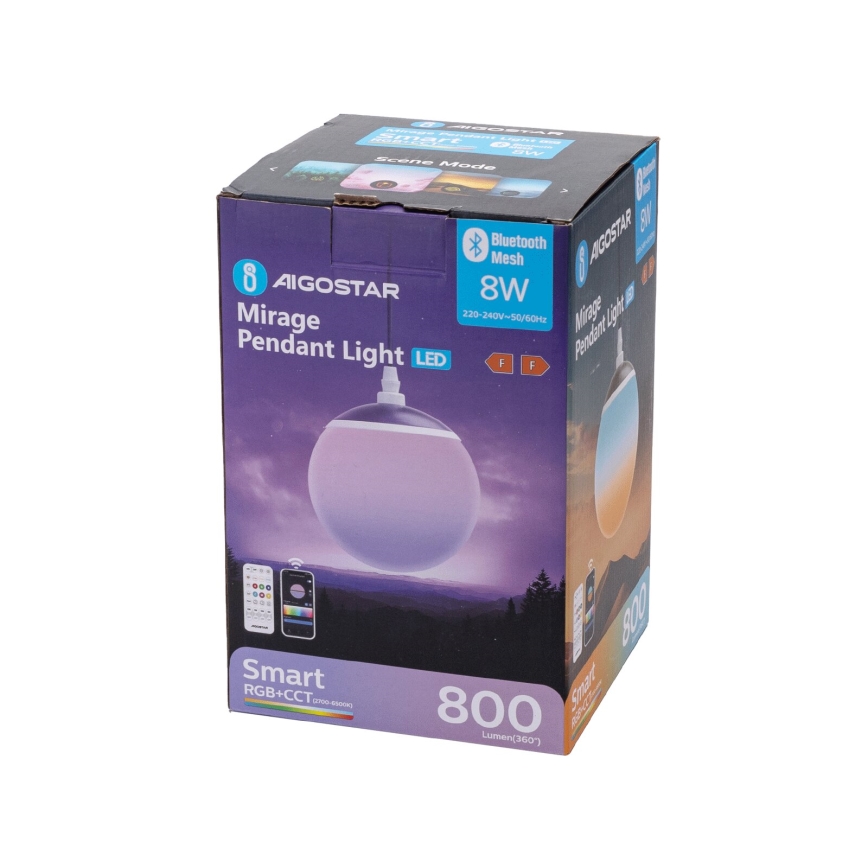 Aigostar - LED RGBW Prigušivi luster na sajli MESH LED/8W/230V 2700-6500K bela + Daljinski upravljač