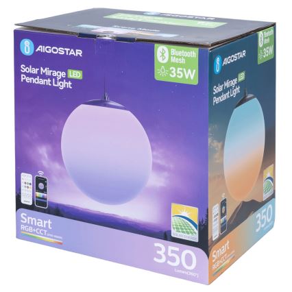 Aigostar - LED RGBW Prigušivi solarni luster MESH LED/5W/3,7V 8000 mAh 2700K-6500K IP65 pr. 30 cm