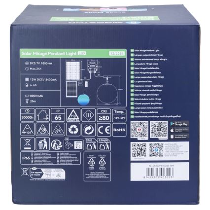 Aigostar - LED RGBW Prigušivi solarni luster MESH LED/5W/3,7V 8000 mAh 2700K-6500K IP65 pr. 30 cm