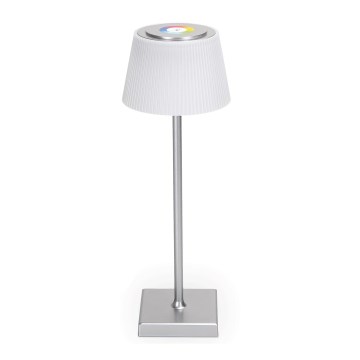 Aigostar - LED RGBW Spoljašnja prigušiva punjiva stona lampa LED/4W/5V 3600mAh bela/krom IP54