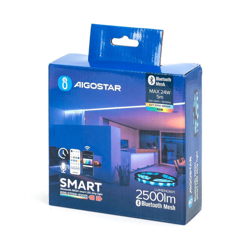 Aigostar - LED RGBW Traka 5m MESH MESH LED/24W/230V 2700-6500K + Daljinski upravljač