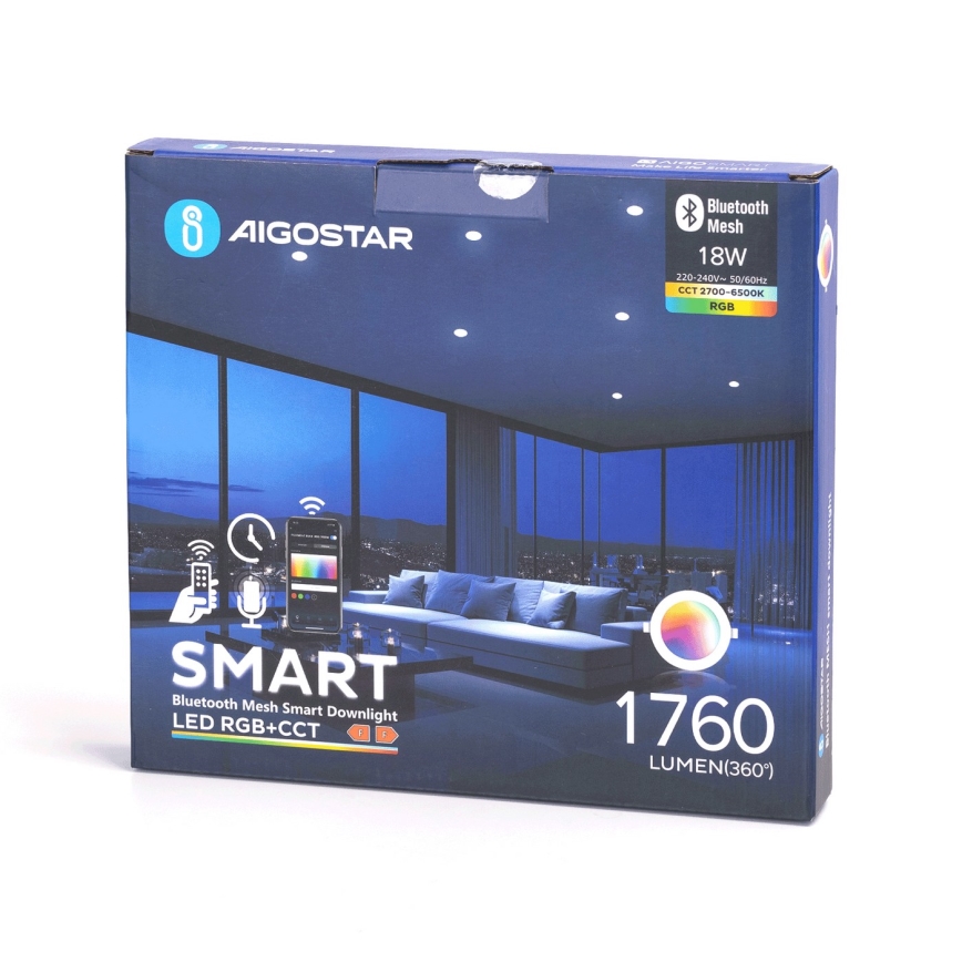 Aigostar - LED RGBW ugradbena lampa za kupatilo MESH LED/18W/230V 2700-6500K IP44