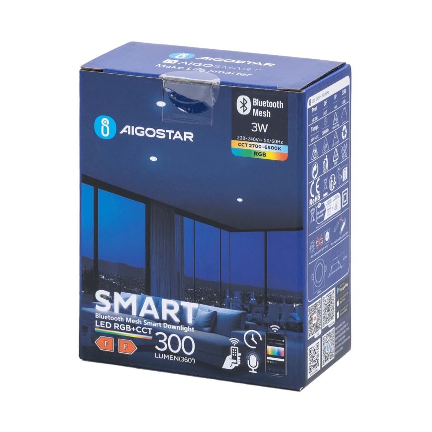 Aigostar - LED RGBW ugradbena lampa za kupatilo MESH LED/3W/230V 2700-6500K IP44
