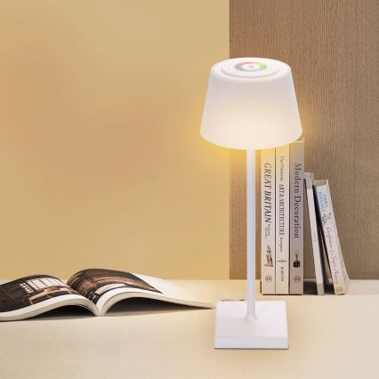 Aigostar - LED RGBW Spoljašnja prigušiva punjiva stona lampa LED/4W/5V 3600mAh bela IP54