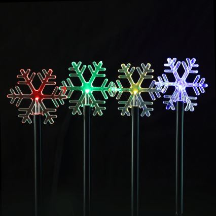 Aigostar - LED RGBY Solarno božićno svetlo 5xLED/1,2V/8 funkcija 1m IP65 800mAh pahulje